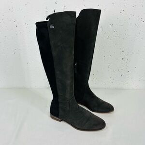 Louise et Cie size 7 Tanner Gray Suede & Black Tall Knee Boots